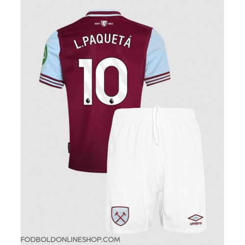 West Ham United Lucas Paqueta #10 Hjemme Trøje Børn 2024-25 Kortærmet (+ Korte bukser)